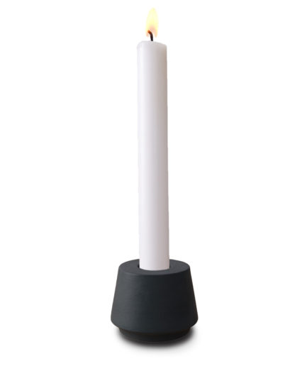 porcelain candle holder black