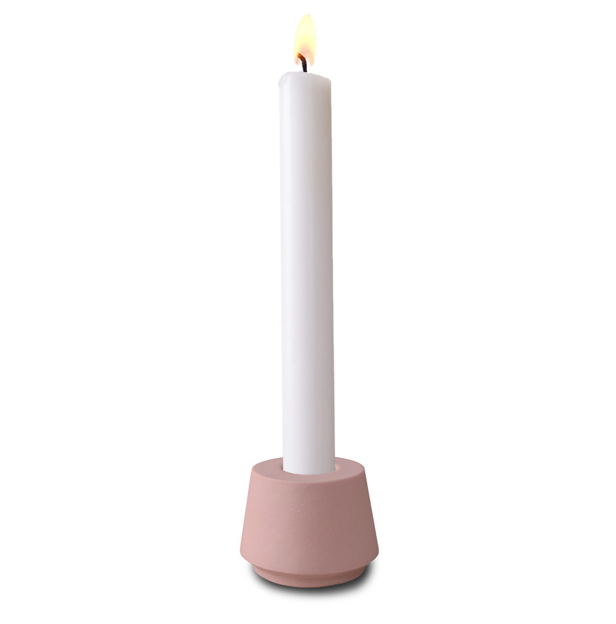 Candle holder made of pink porcelain