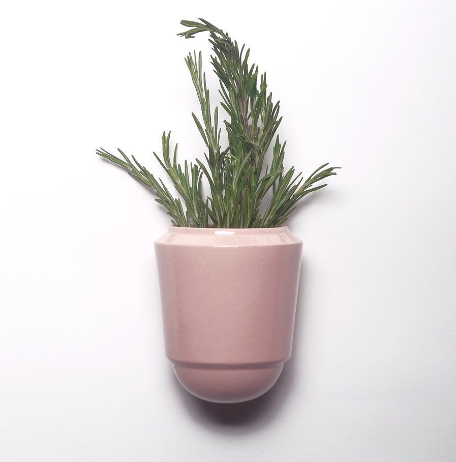 Wall pot Herba for fresh herbs, pink