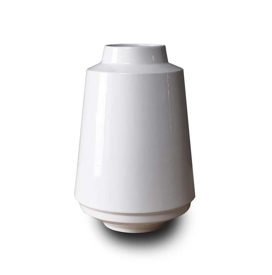 High Edged vase white, porcelain