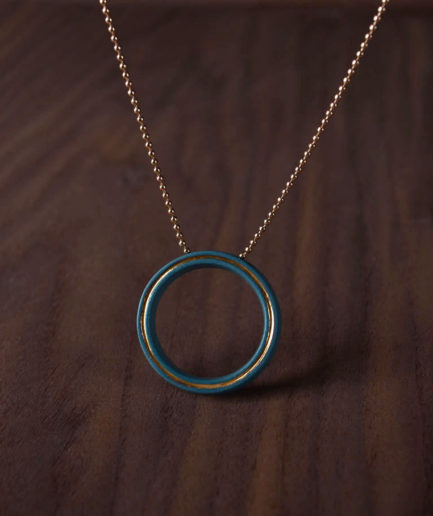 Geometrics ketting Circle turkoois