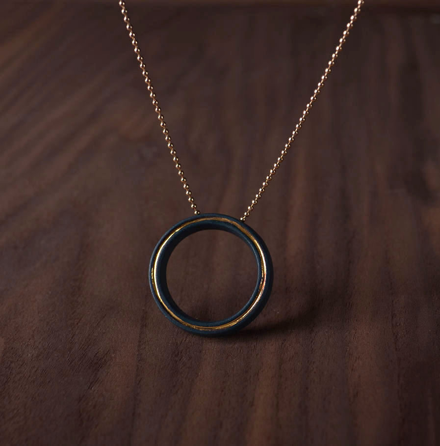 Geometrics ketting Circle zwart