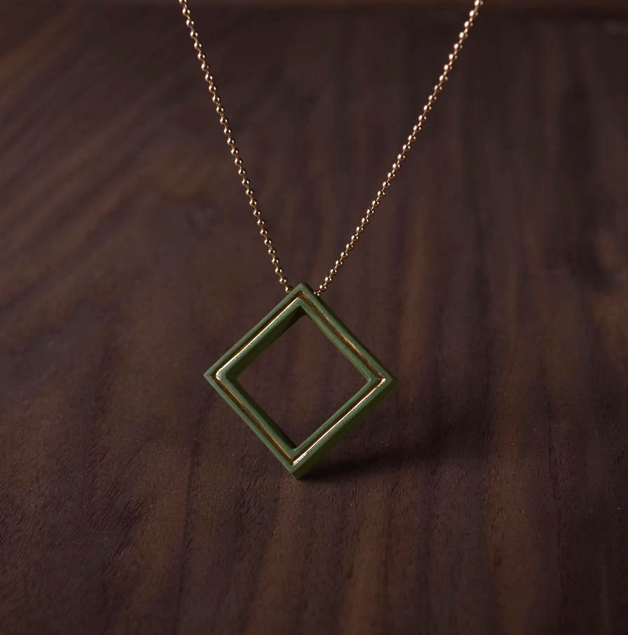 Geometrics ketting Square groen