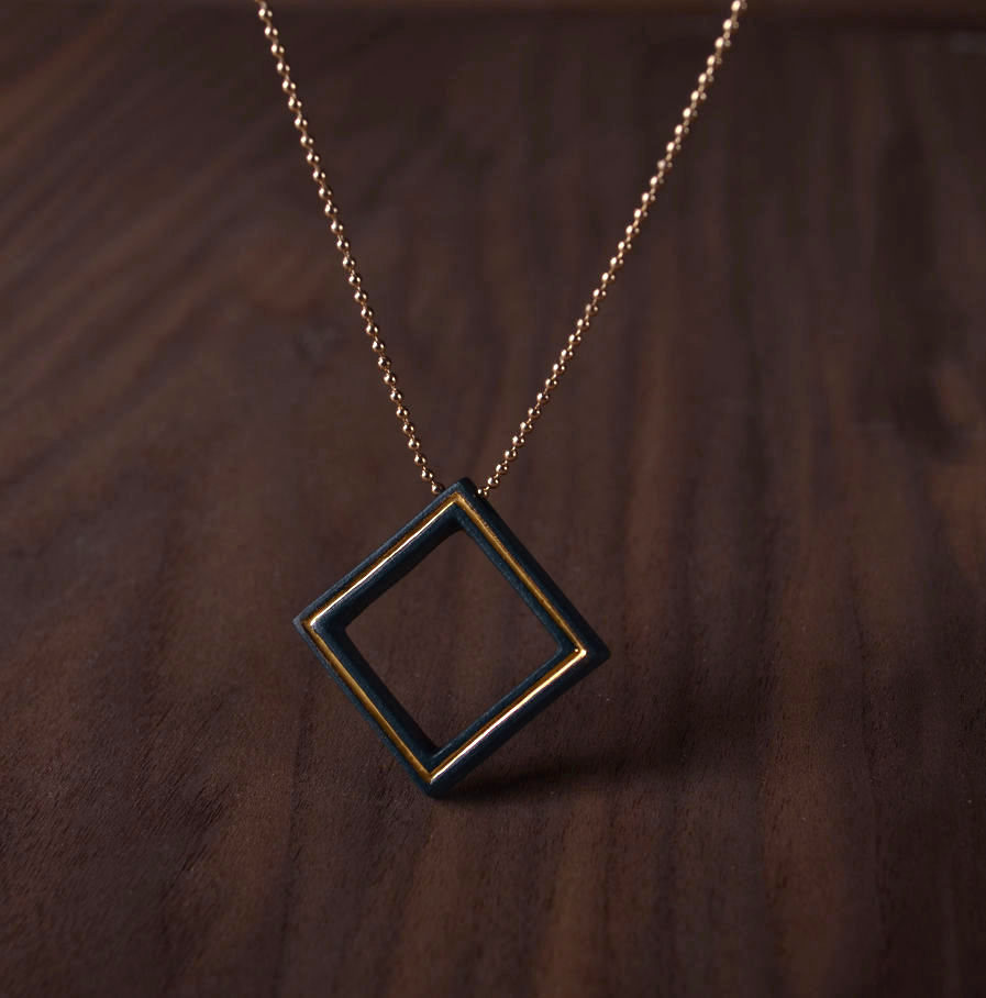 Geometrics ketting Square zwart