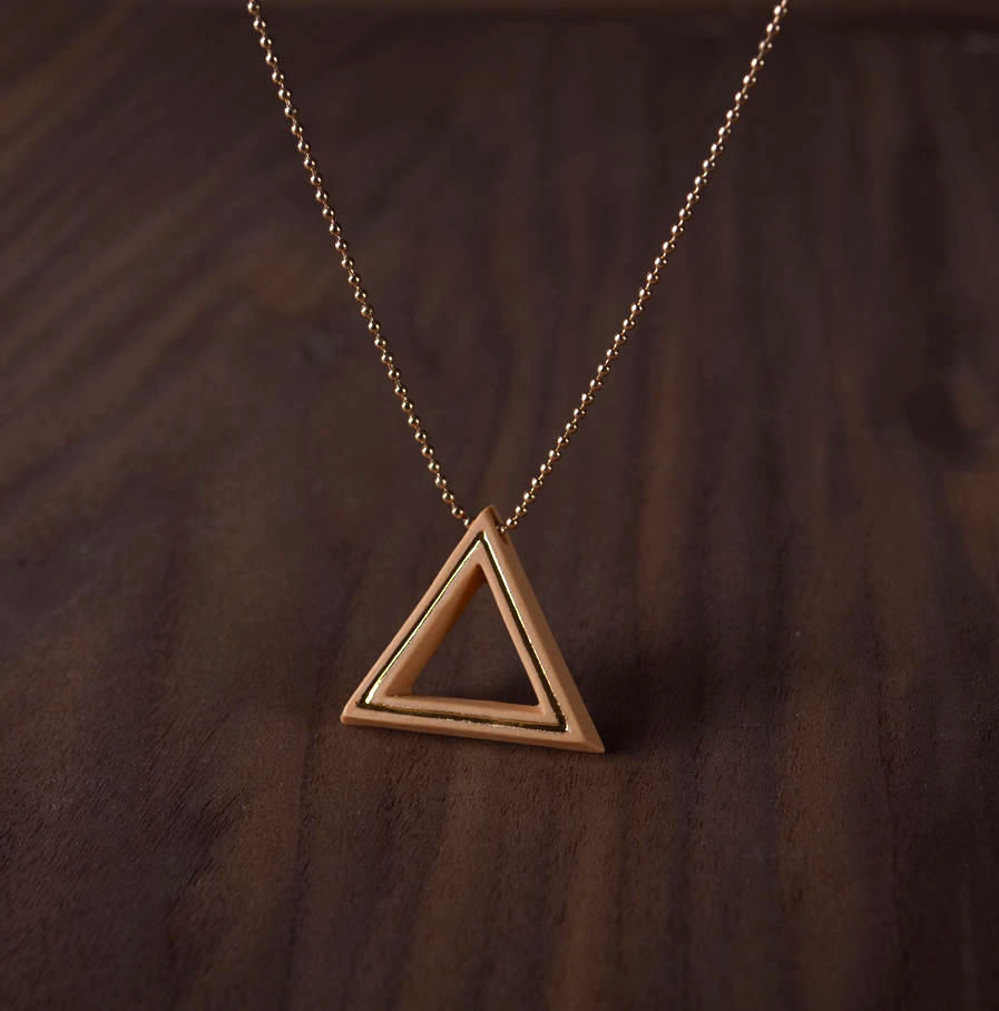 Geometrics ketting Triangle oker