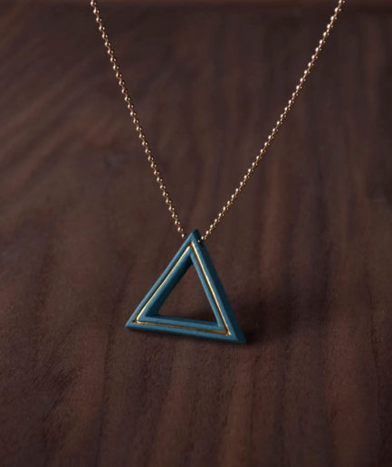 Geometrics ketting Triangle turkoois