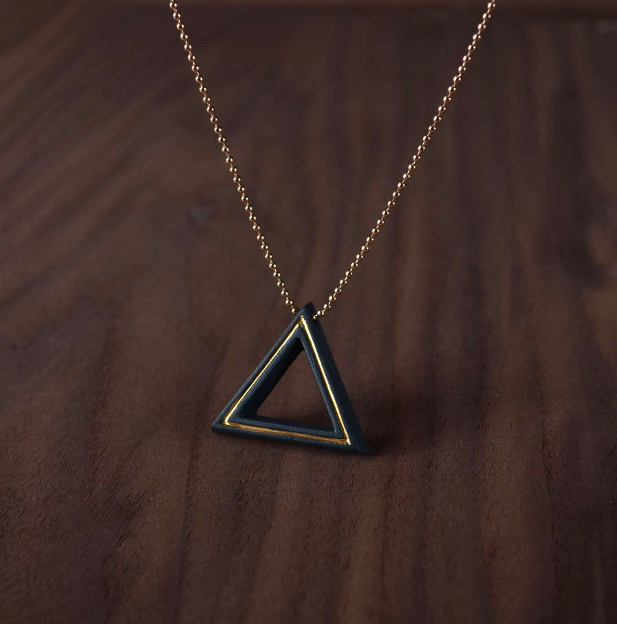 Geometrics ketting Triangle zwart